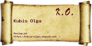 Kubis Olga névjegykártya